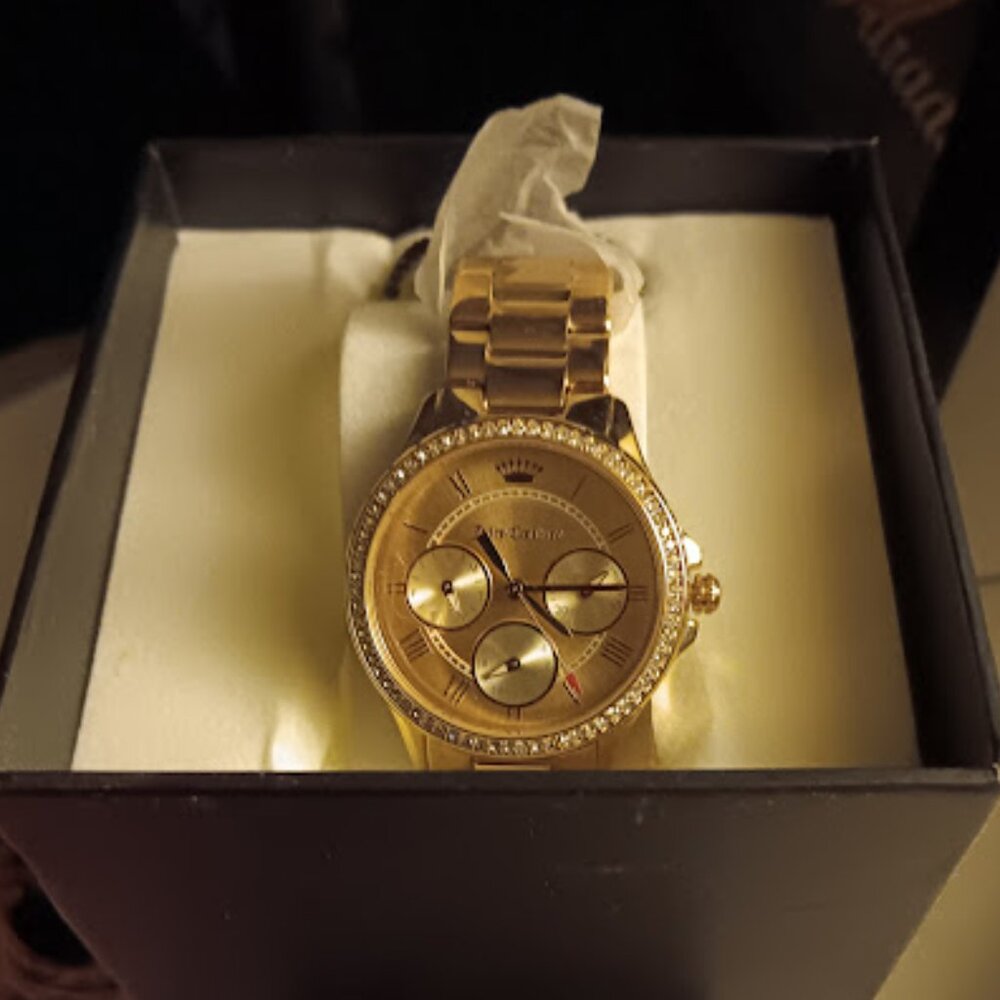 JUICY COUTURE GWEN ROSE GOLD CHRONOGRAPH WATCH~NEW - Picture 2 of 14